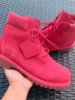 Timberland Women's Pink Premium 6-Inch Boots Size US 5.5